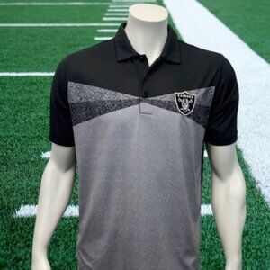 Oakland Las Vegas Raiders Black Gray Antigua On Field Sidelines Polo Shirt MD M